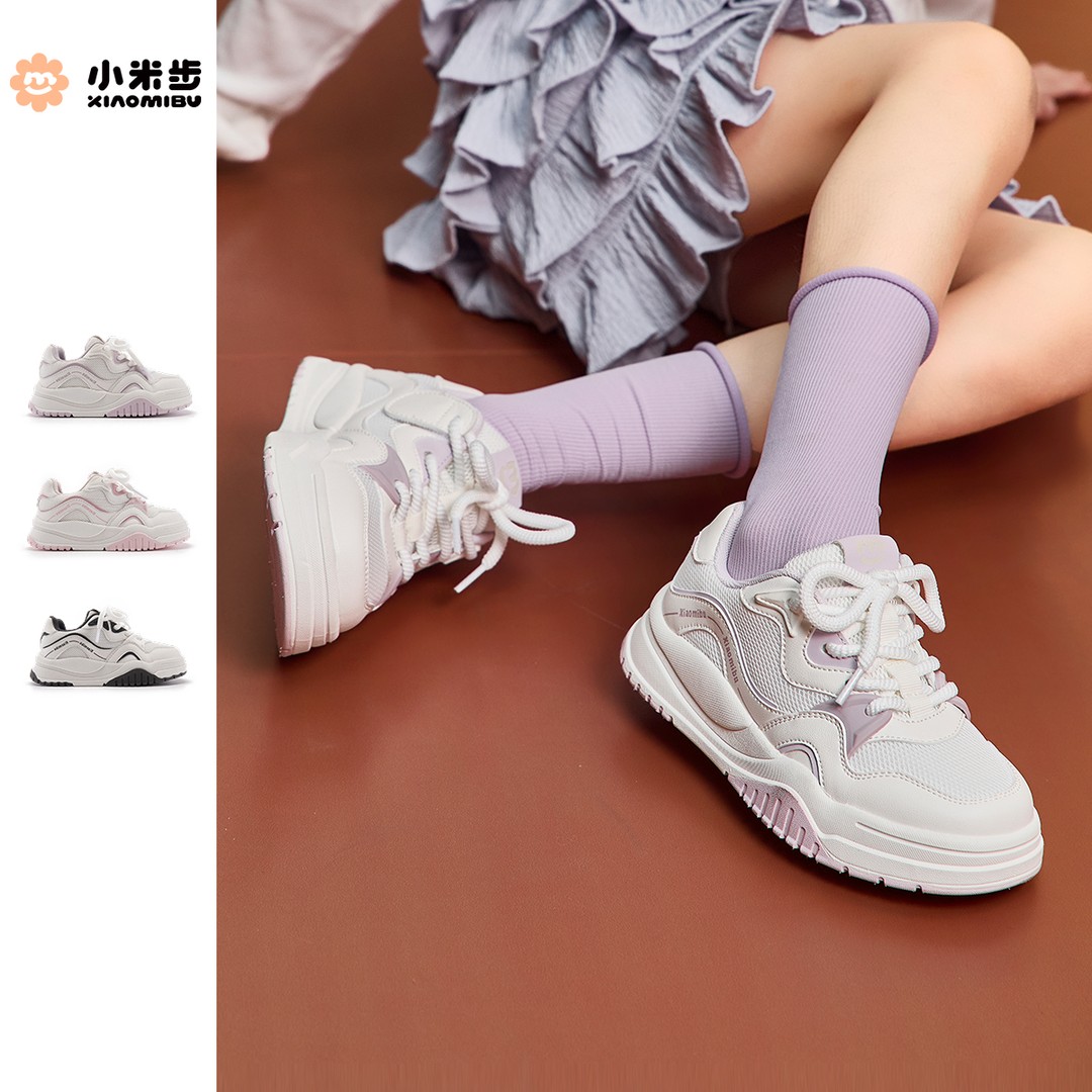 小米步【云朵】儿童鞋2026春季新款韩版休闲运动男女童软底时尚网面主图