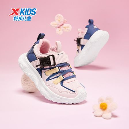 特步儿童春季新款密网跑鞋小童透气防滑魔术贴休闲鞋674114329010