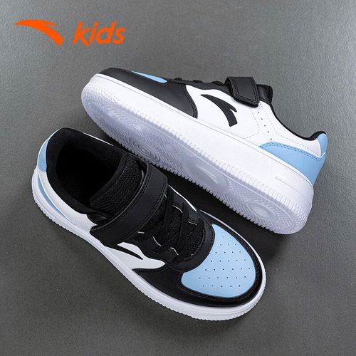 安踏儿童板鞋男女同款2026春季新款低帮透气滑板鞋魔术贴百搭鞋子主图