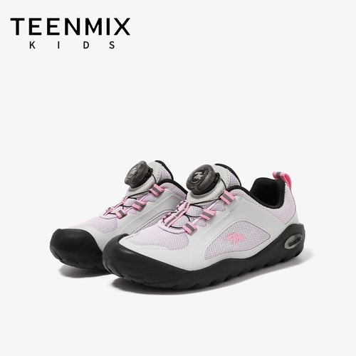 天美意童鞋2026春季新款女童旋钮扣网面透气运动鞋男童轻便户外鞋主图