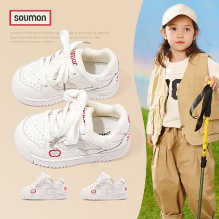 儿童运动鞋学生校园小白鞋女款板鞋2026春秋新款男小童软底休闲鞋