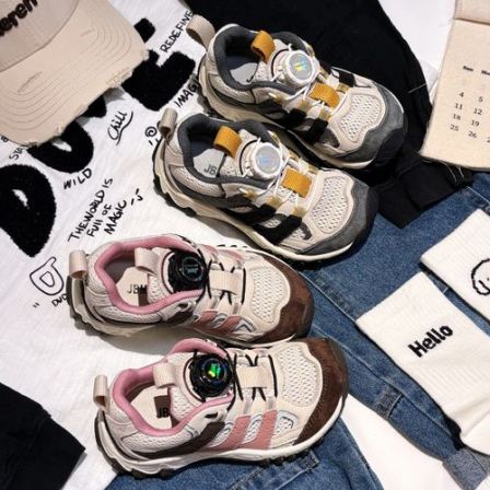 JBM 潮牌儿童加2026春季老爹鞋新款男女中大童运动透气百搭跑步鞋