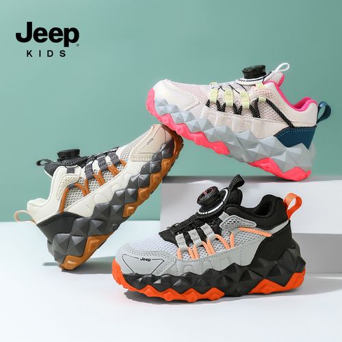 Jeep吉普春季双网透气女男12岁女童轻弹运动鞋主图