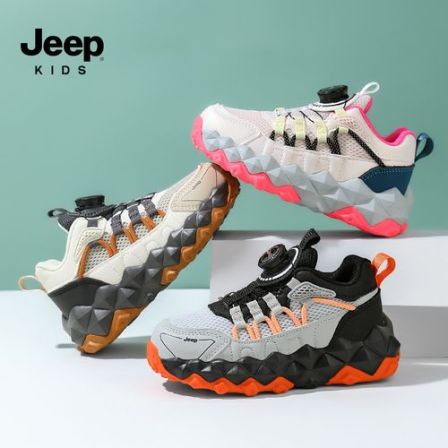 Jeep吉普春季双网透气女男12岁女童轻弹运动鞋