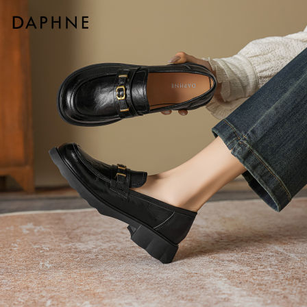 达芙妮厚底乐福鞋女2026新款春季增高显瘦小皮鞋英伦风爆款单鞋子