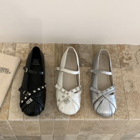 平底银色玛丽珍单鞋女鞋子2026新款春季法式温柔圆头芭蕾舞晚晚鞋