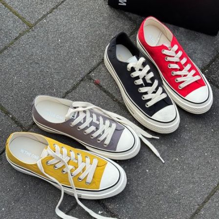 莹莹家/w.the.one欧货女鞋时尚百搭韩版系带平底水洗布休闲鞋板鞋
