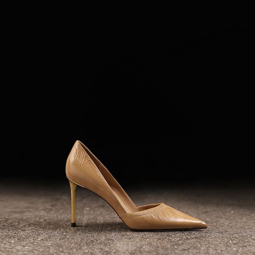 超软真皮女鞋浅口尖头细跟高跟鞋春季新款轻奢法式尖头单鞋不累脚主图