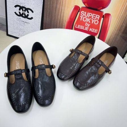 小哲家【羊皮】T字带浅口透气玛丽珍低跟春夏季舒适气质单鞋6759