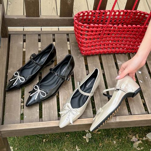 2026春季法式内增高玛丽珍单鞋女百搭粗跟温柔气质浅口跟鞋单鞋女主图