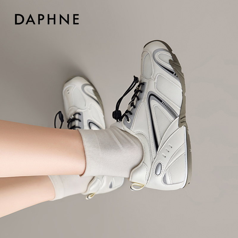 达芙妮芭蕾德训鞋女鞋增高2026新款春季百搭赛车运动厚底小白鞋子主图