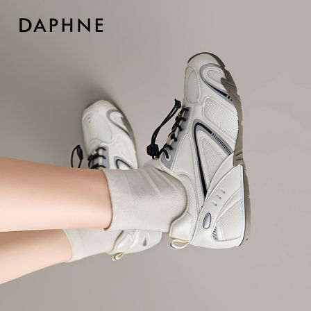 达芙妮芭蕾德训鞋女鞋增高2026新款春季百搭赛车运动厚底小白鞋子