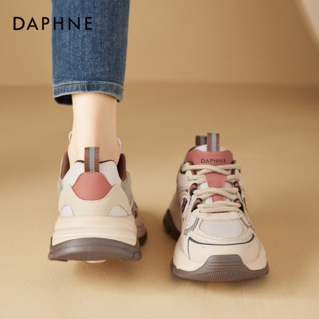 达芙妮老爹鞋女士2025秋季新款休闲百搭徒步鞋子网面透气时尚运动