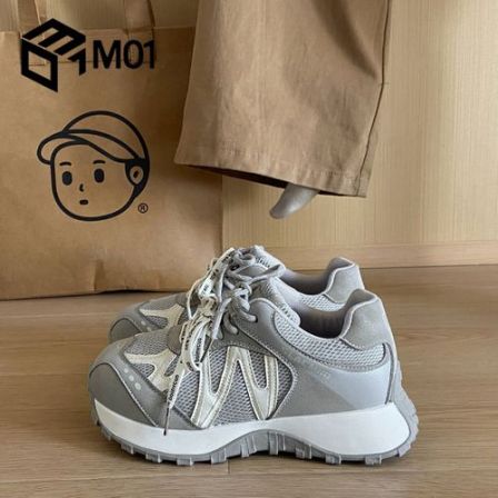 M01松糕厚底老爹鞋女春季小个子增高新款爆款百搭运动休闲阿甘鞋