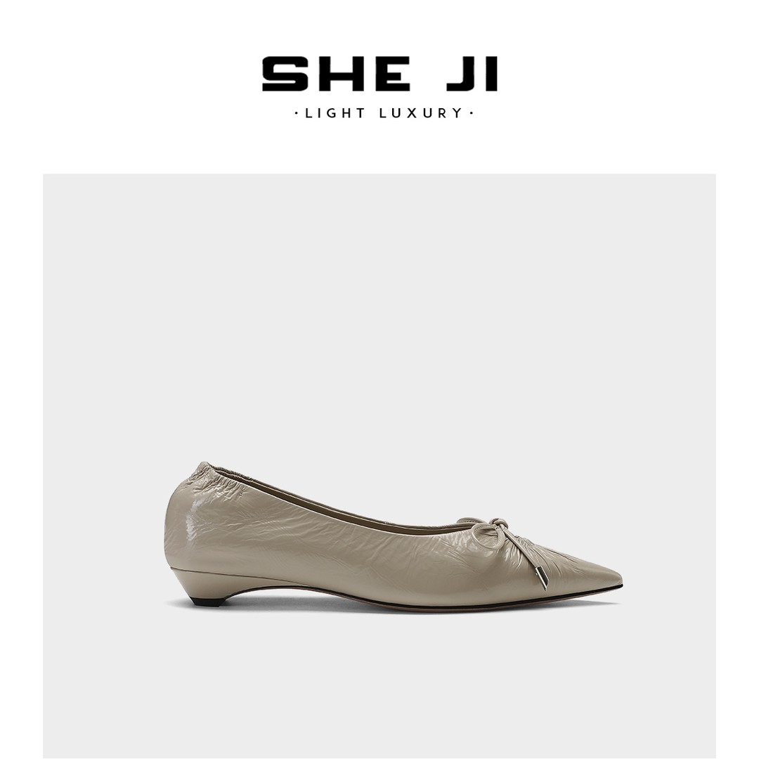 SHEJI奢季 蝴蝶结绑带尖头时尚女单鞋主图