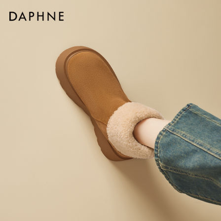 达芙妮厚底加绒雪地靴女2025新款冬季增高毛毛勃肯鞋加厚保暖棉鞋