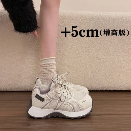 小蛮腰老爹鞋女2026春季新款百搭网面透气厚底增高休闲运动跑步鞋