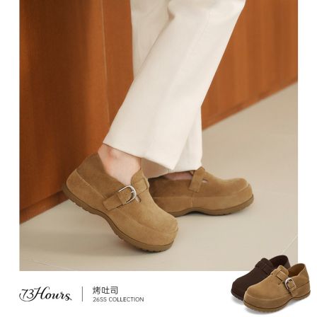 【达人】73hours女鞋烤吐司2026年春季新款增高厚底两穿全包勃肯鞋