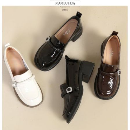 新款乐福鞋女款真皮牛皮女鞋软底正品显脚小软皮不累脚厚底