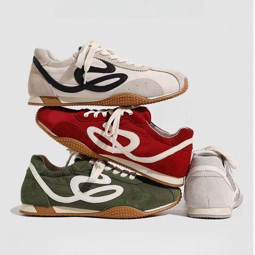 早春复古绿色真皮平底春季新款德训鞋-HGX2602279主图