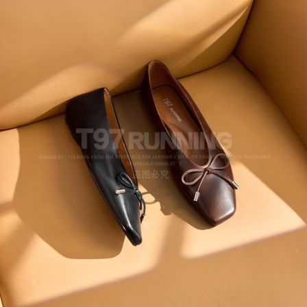 T972026新款法式浅口蝴蝶结低跟极简风单鞋平跟G3378