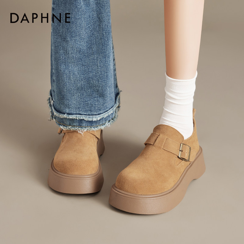 达芙妮厚底勃肯鞋女2026春季新款增高小个子全包懒人不累脚单鞋子主图