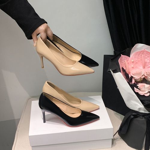 尖头红底高跟鞋2026早春新款脚宽胖性感细跟浅口单鞋职业工作鞋女主图