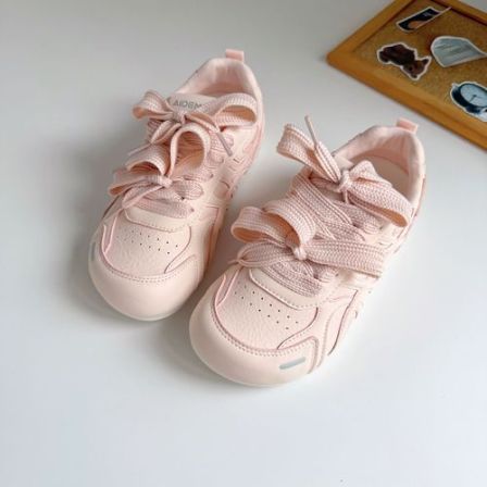仙女粉色德训鞋可爱流行鞋子女2025年秋季新款平底百搭休闲板鞋女