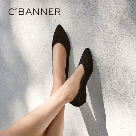 【新品】千百度羊皮浅口单鞋女2026春季新款绒面温柔风晚晚鞋舒适