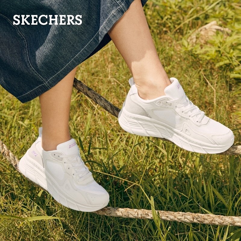 Skechers斯凯奇秋冬女鞋厚底板鞋简约透气舒适休闲鞋117380主图