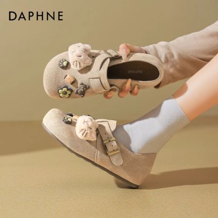 达芙妮厚底全包勃肯鞋女2026春季新款懒人一脚蹬卡通增高软底单鞋