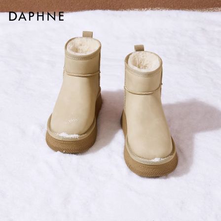达芙妮厚底雪地靴女款2025新款冬季加绒女鞋低帮防滑保暖棉鞋棉靴