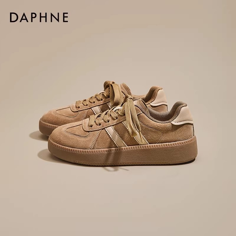 达芙妮德训鞋女2026春季新款复古休闲板鞋厚底美拉德棕色运动鞋子主图