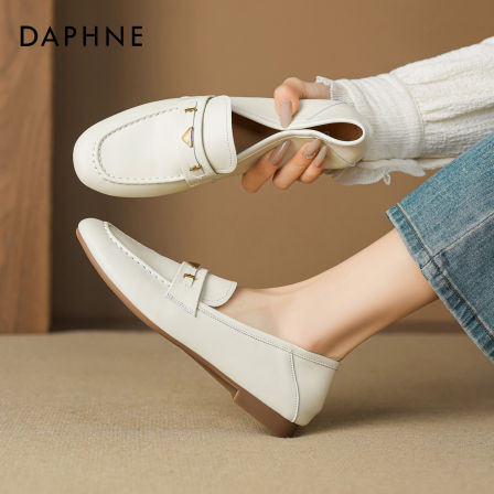 达芙妮乐福鞋女2026新款爆款春季一脚蹬英伦小皮鞋复古通勤单鞋子