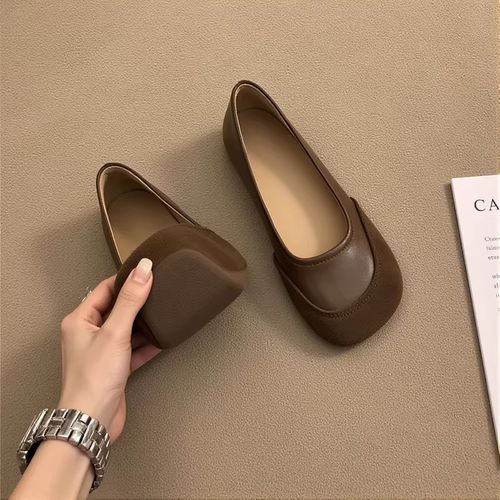 【真皮】单鞋女2026新款夏季蛋卷圆头晚晚风配裙子超软孕妇豆豆鞋主图