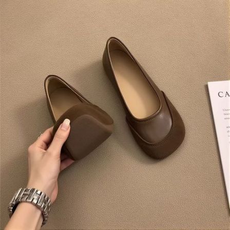 【真皮】单鞋女2026新款夏季蛋卷圆头晚晚风配裙子超软孕妇豆豆鞋