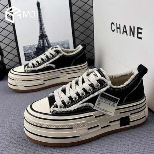 M01乞丐休闲板鞋帆布鞋松糕厚底新款春季布鞋韩版网红女小白鞋主图