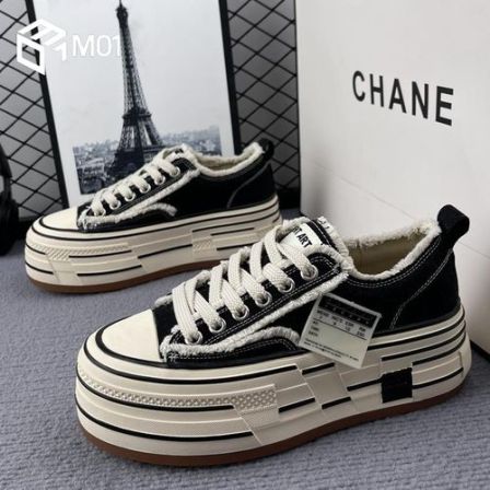 M01乞丐休闲板鞋帆布鞋松糕厚底新款春季布鞋韩版网红女小白鞋