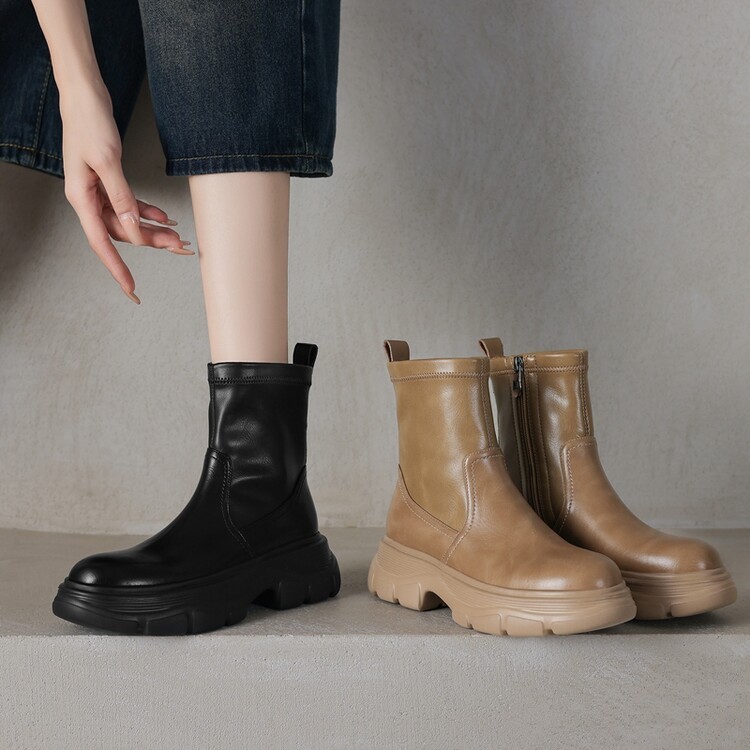 下架5公分2025年秋冬厚底时尚百搭短靴子英伦风女靴主图