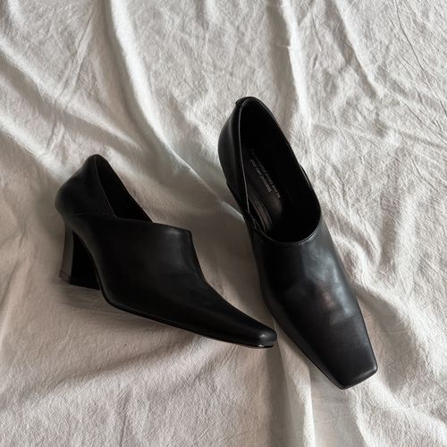 2026年新款法式方头富国老钱风深口修饰腿型粗跟百搭单鞋/7049主图