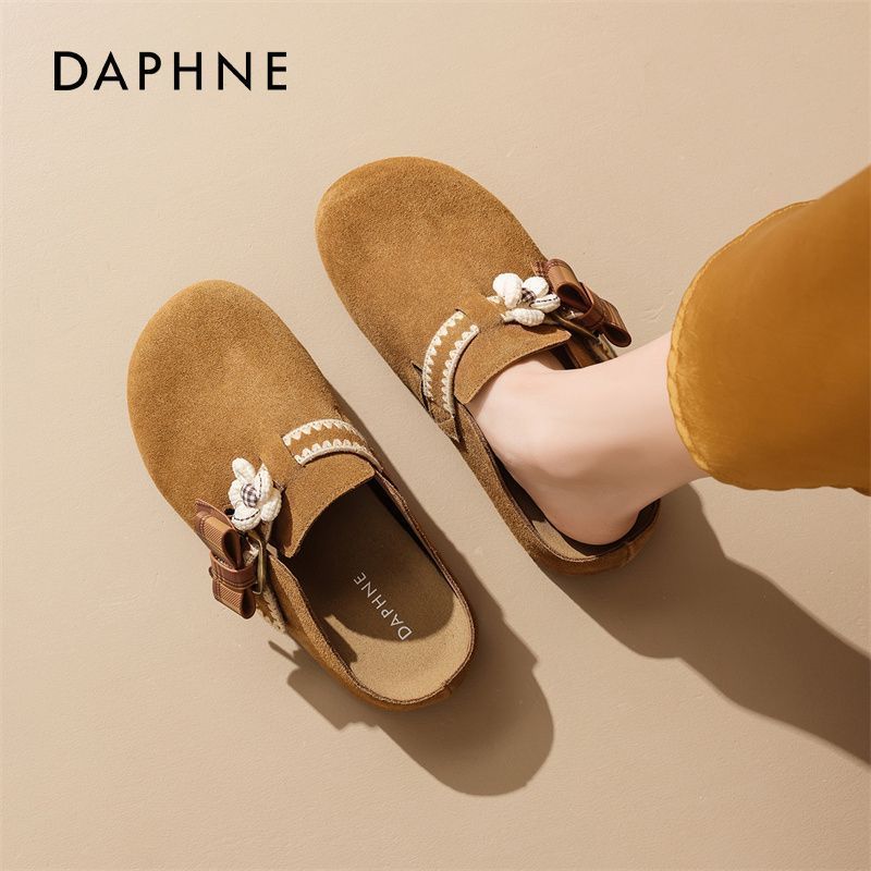 达芙妮厚底勃肯鞋女2026春季新款多扣包头半拖鞋子一脚蹬孕妇单鞋主图