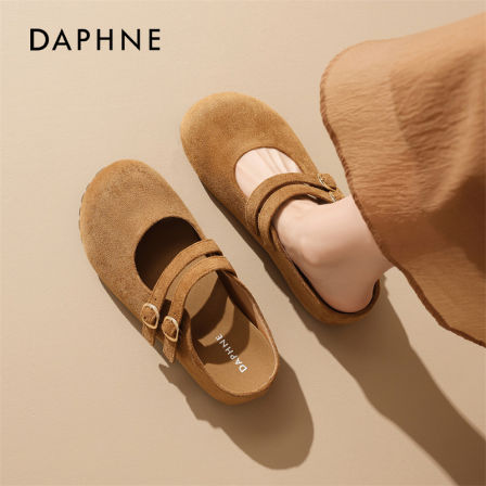 达芙妮厚底勃肯鞋女2026新款春季复古软底懒人一脚蹬外穿穆勒单鞋