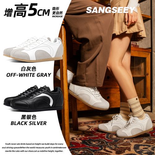 5cm复古潮流德迅增高鞋夏季透气真皮情侣百搭时尚低帮系带经典主图