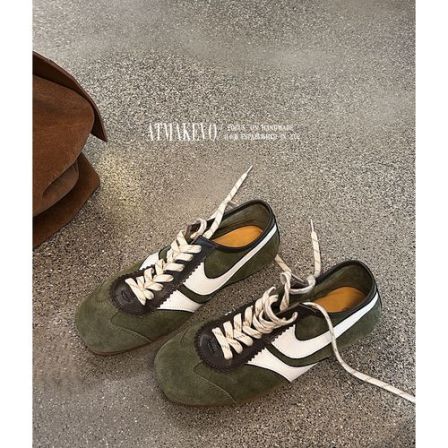 吕小布 | 秋冬新款 dvn方头软底休闲跑步鞋户外真皮德训鞋女0319