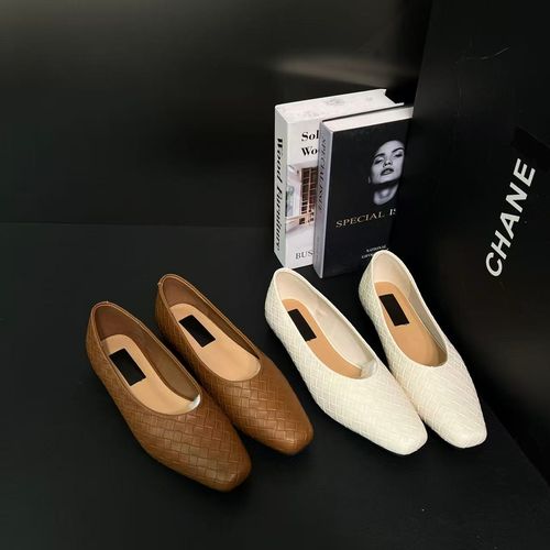 【巴厘岛度假】2026方头编织粗跟包头玛丽珍单鞋女小皮鞋961-1主图