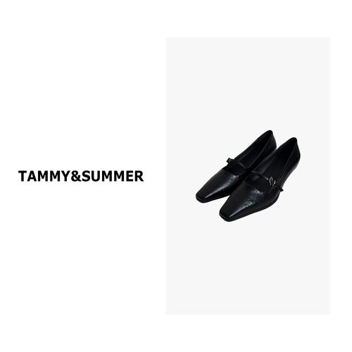 【Tammy&Summer】韩系时尚一字扣浅口高跟鞋细跟小众百搭单鞋26-25主图