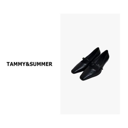 【Tammy&Summer】韩系时尚一字扣浅口高跟鞋细跟小众百搭单鞋26-25
