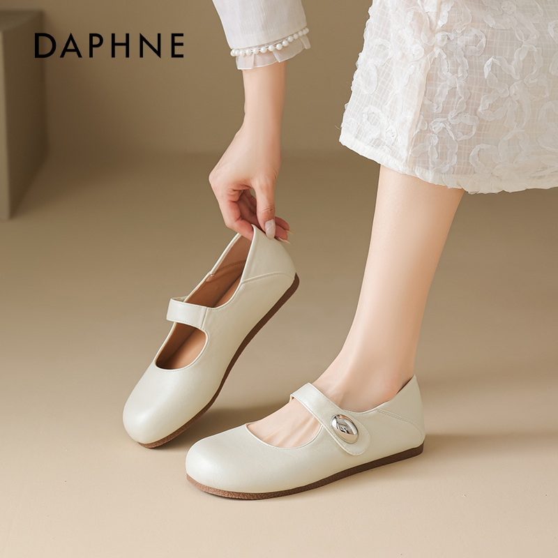 达芙妮法式玛丽珍鞋女2025夏季新款浅口绝美单鞋百搭小皮鞋配裙子主图