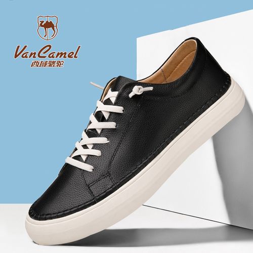 西域骆驼2026春夏真皮男鞋原创设计防滑耐磨休闲板鞋牛皮工装鞋主图