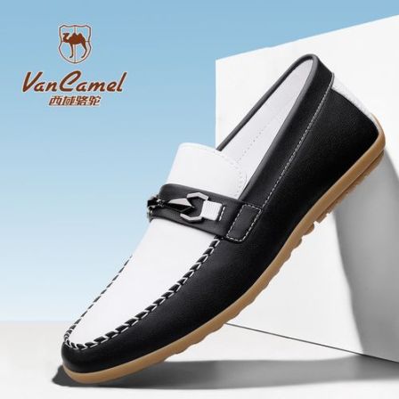西域骆驼软皮男鞋新款豆豆鞋真皮软底舒适休闲鞋时尚潮流男驾车鞋